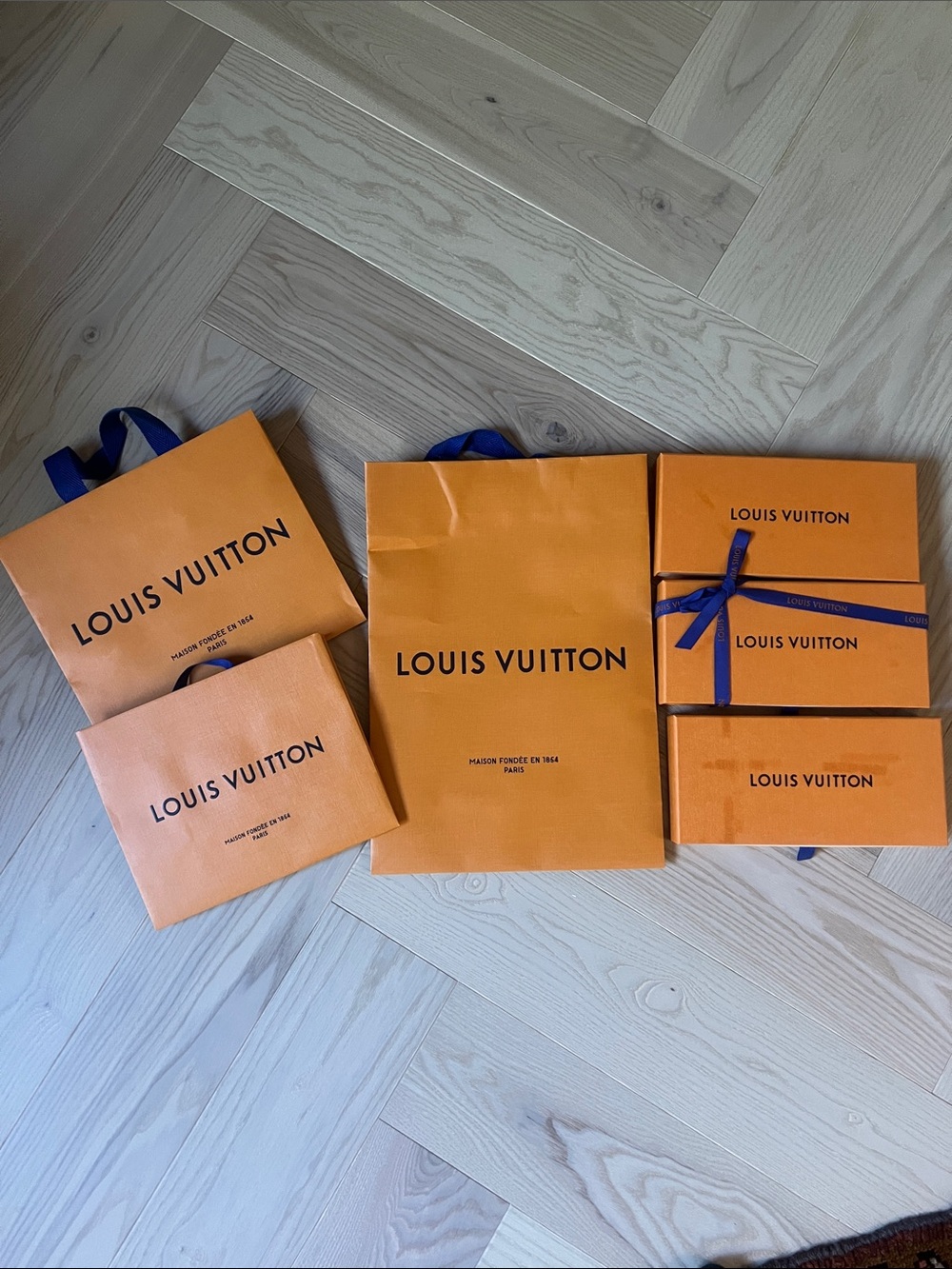 Louis Vuitton Shopping Bags and Gift Boxes and Ribbons